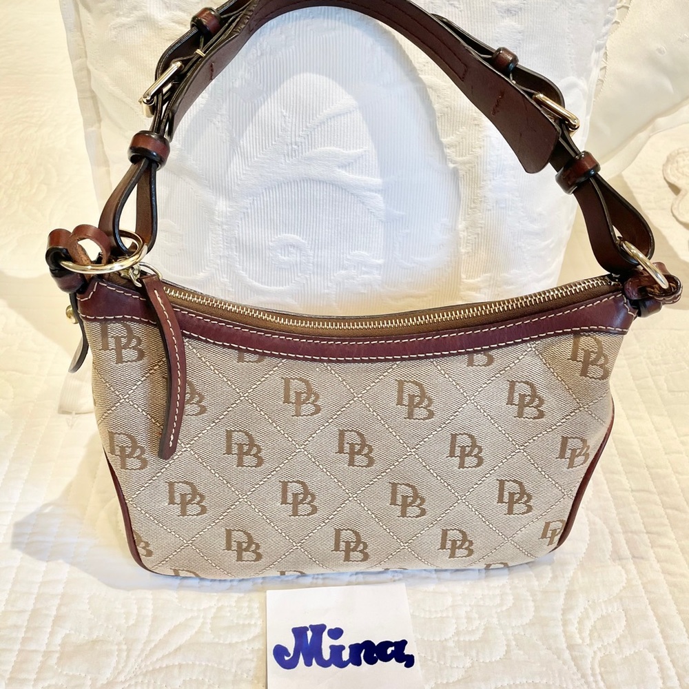 Dooney&Bourke brown with signature print hobo bag